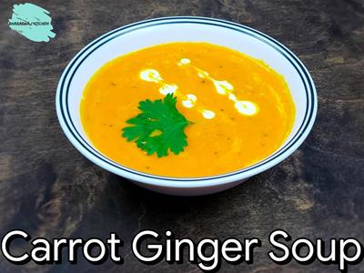 Carrot ginger soup | Carrot soup | Vegetarian soup for weight loss